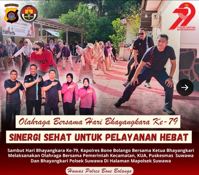 Sambut Hari Bhayangkara Ke-79! Polres Bone Bolango Gelar Olahraga Dengan Semangat Kebersamaan
