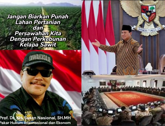 Prof. Sutan Nasomal; Minta Presiden RI Perintahkan Semua Menteri Sidik Ancaman Punah Pertanian Persawahan Di Indonesia.
